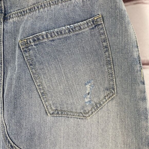 RSQ Womens Skirt Denim Maxi Front Slit High Waist Jean Y2K Retro Grunge Cargo - Picture 9 of 15